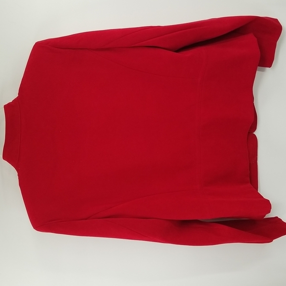 JM Collection Petite Red Faux Suede Jacket w Front Zipper - Picture 3 of 5